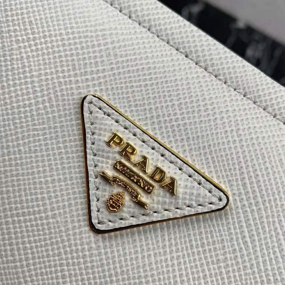 Prada Medium Saffiano Leather Prada Matinee Bag for Women in White Prada Medium Saffiano Leather Prada Matinee Bag for Women in White