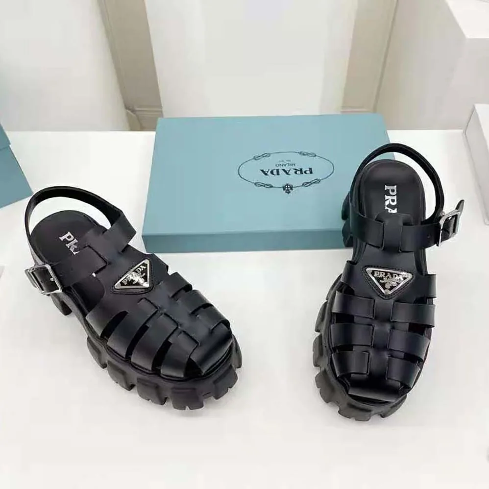 Prada Foam Rubber Sandals in 55 mm Heel Height for Women in Black