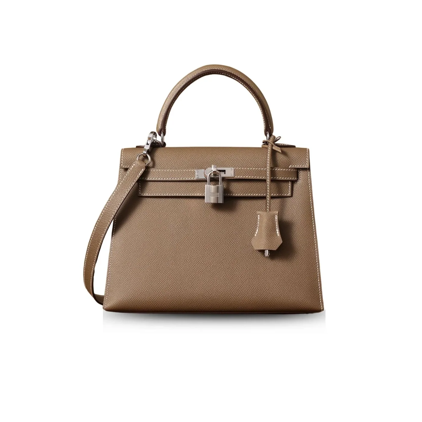 Hermes Kelly Epsom Silver Tone Lock Bag Grey 9,/ Hermes Kelly Epsom Silver Tone Lock Bag Grey 9,/