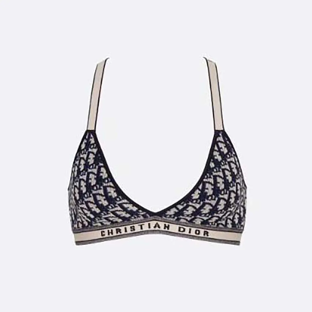 Dior Bralette Blue Dior Oblique Technical Cotton for Women
