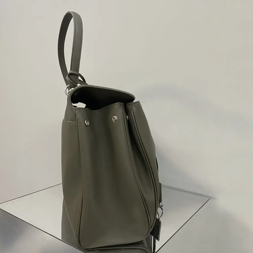 Balenciaga Rodeo Handbag Large In Black Smooth Calfskin, Aged for Women in Silver Hardware