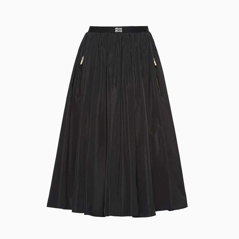 Miu Miu Full Technical Silk Skirt for Women