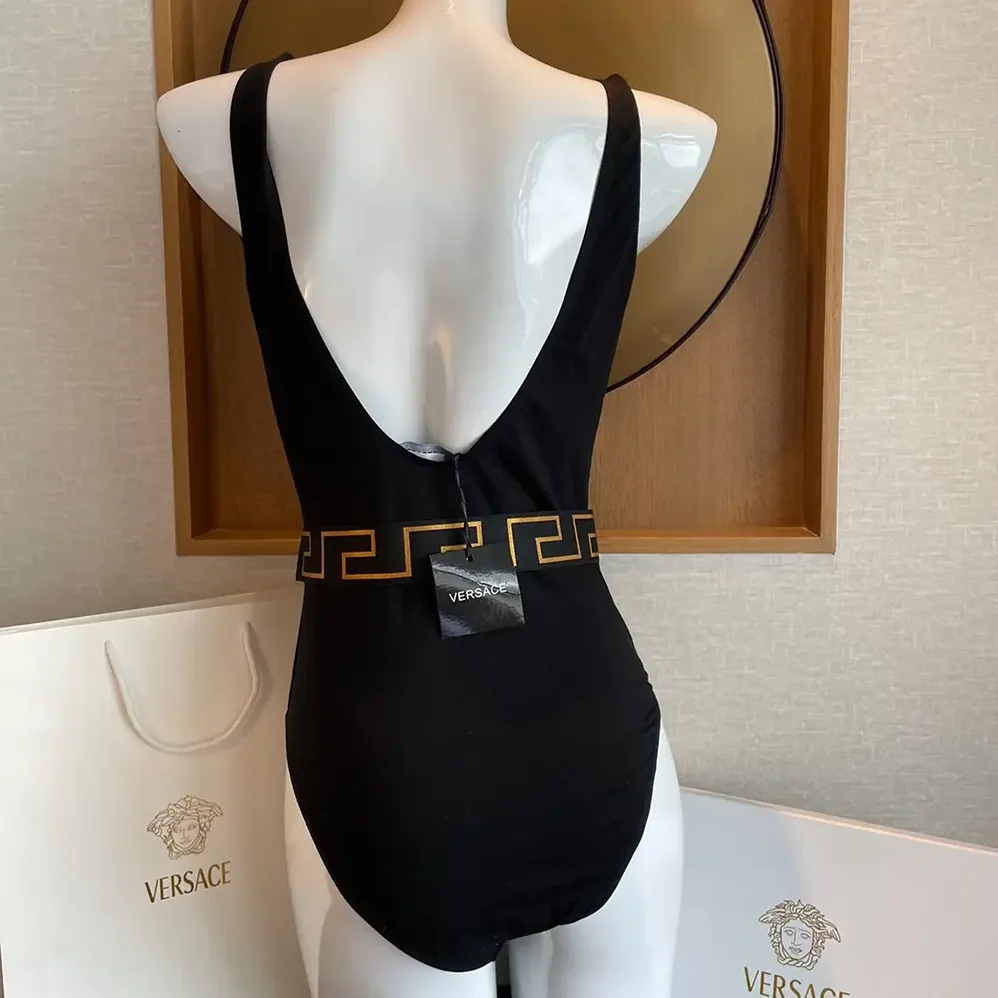 Versace Greca Border One-piece Swimsuit for Women in Black Versace Greca Border One-piece Swimsuit for Women in Black
