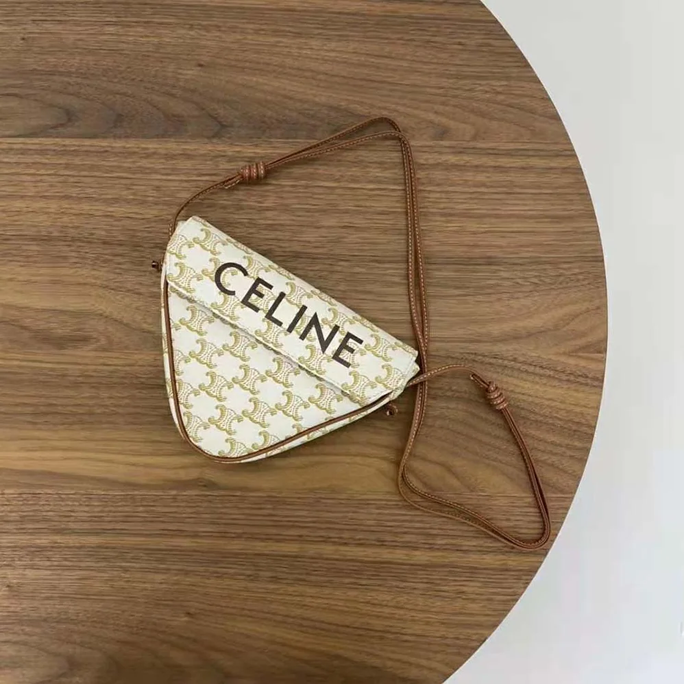 Celine Triangle Bag in Triomphe Canvas with Celine Print for Women Celine Triangle Bag in Triomphe Canvas with Celine Print for Women
