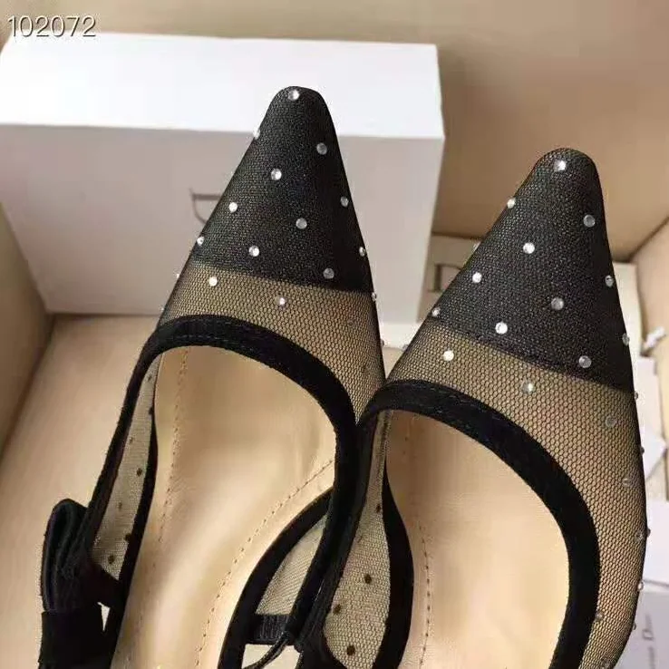 Dior J'adior Slingback Gold-Tone Dotted Swiss 6.5 cm Heel for Women in Black Dior J'adior Slingback Gold-Tone Dotted Swiss 6.5 cm Heel for Women in Black