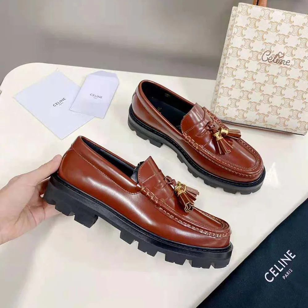 Celine Margaret Loafer with Tassels in Polished Bull for Women Celine Margaret Loafer with Tassels in Polished Bull for Women