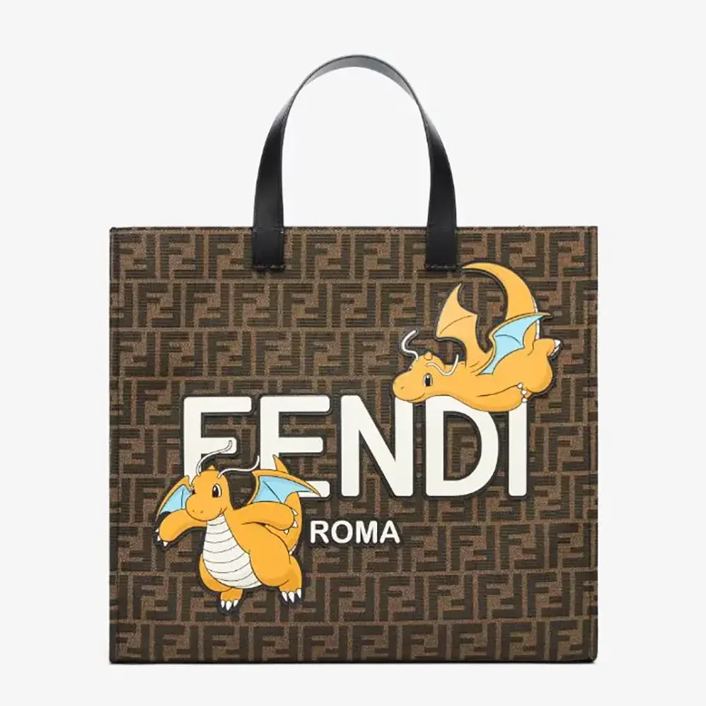 Fendi Shopper FENDI x FRGMT x POKÉMON Brown FF Fabric Bag for Unisex Fendi Shopper FENDI x FRGMT x POKÉMON Brown FF Fabric Bag for Unisex