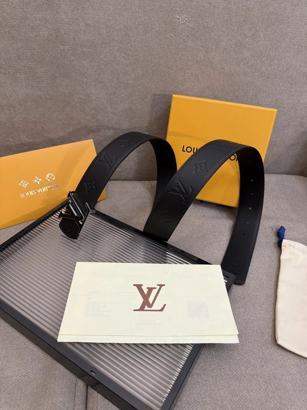 Louis Vuitton LV Initiales Monogram Eclipse Belt Black With Black Buckle Louis Vuitton LV Initiales Monogram Eclipse Belt Black With Black Buckle