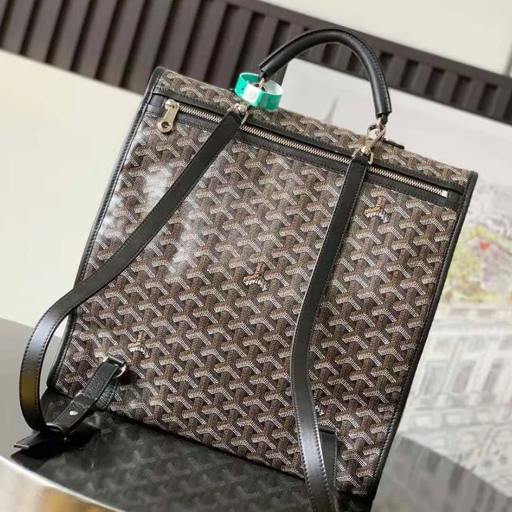 Goyard Saint Léger Backpack in Goyardine Canvas & Chevroches Calfskin for Women in Black Goyard Saint Léger Backpack in Goyardine Canvas & Chevroches Calfskin for Women in Black