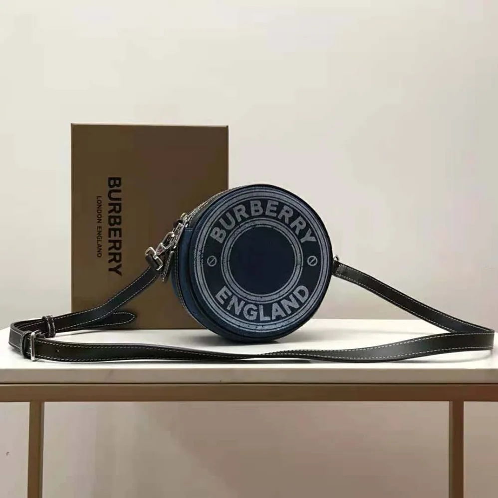 Burberry Logo Graphic Denim and Leather Louise Bag for Women Burberry Logo Graphic Denim and Leather Louise Bag for Women