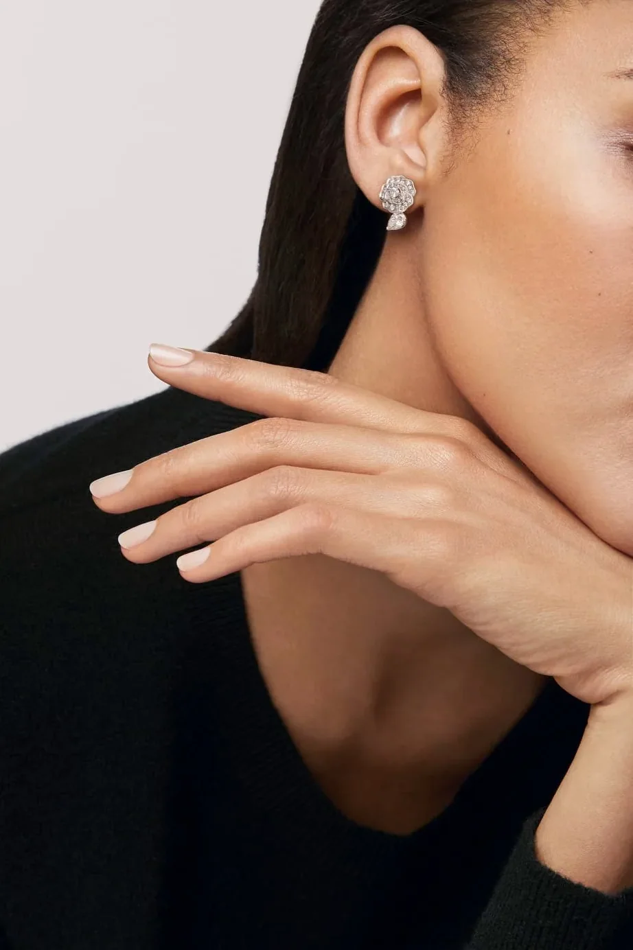 Chanel Camélia Précieux Earrings White Gold