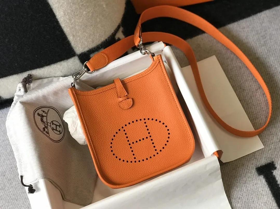 Hermes Evelyne 16 Amazone Bag Orange With Silver in Toned Hardware Hermes Evelyne 16 Amazone Bag Orange With Silver in Toned Hardware
