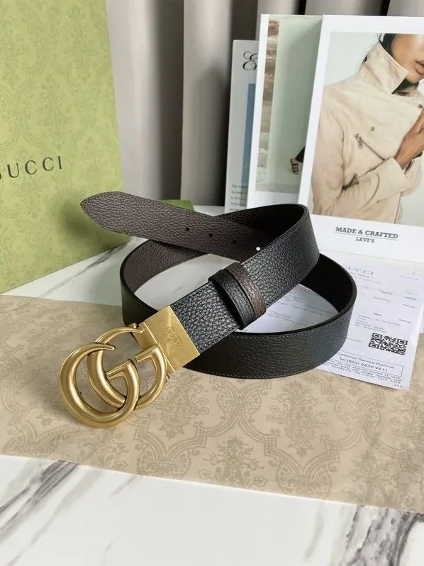 Gucci Reversible Belt With Double G Buckle Black/Light Brown, GG for Women Gucci Reversible Belt With Double G Buckle Black/Light Brown, GG for Women