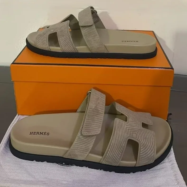 Hermes Chypre Sandal Dark Grey Hermes Chypre Sandal Dark Grey