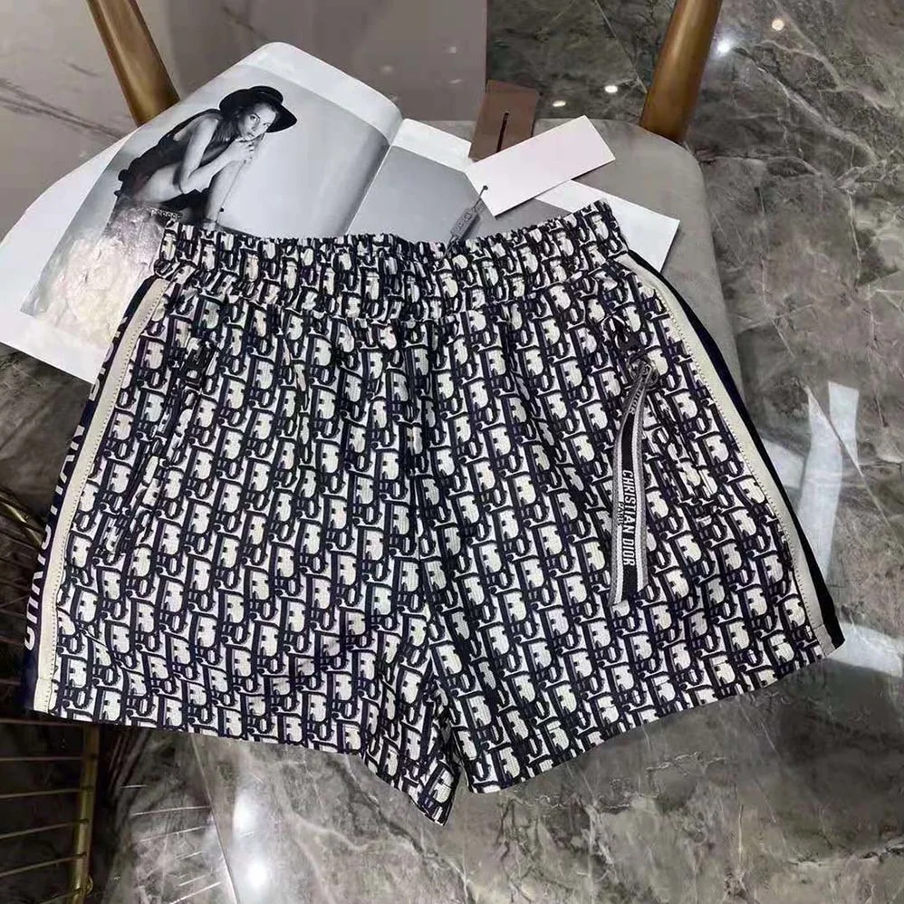 Dior Shorts Blue Technical Taffeta Jacquard with Dior Oblique Motif for Women Dior Shorts Blue Technical Taffeta Jacquard with Dior Oblique Motif for Women