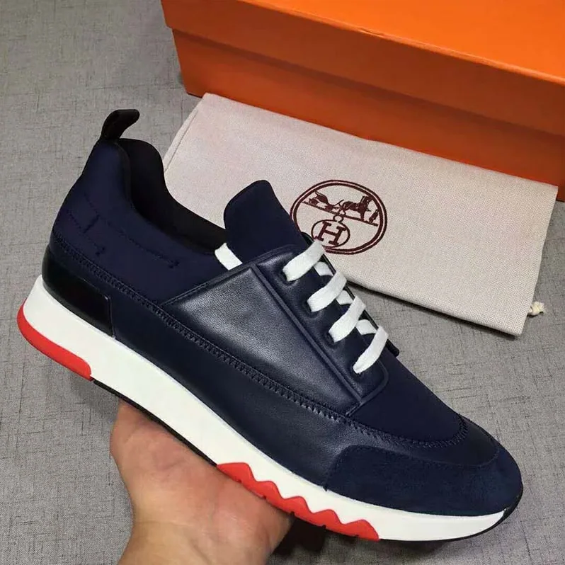 Hermes Shoes Stadium Sneaker for Men in Blue Hermes Shoes Stadium Sneaker for Men in Blue
