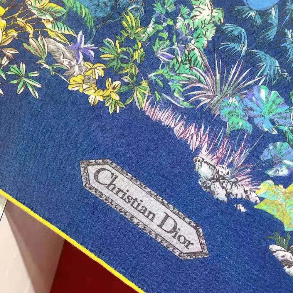 Dior Etoile De Voyage 90 Square Scarf Deep Blue Multicolor Silk Twill for Women