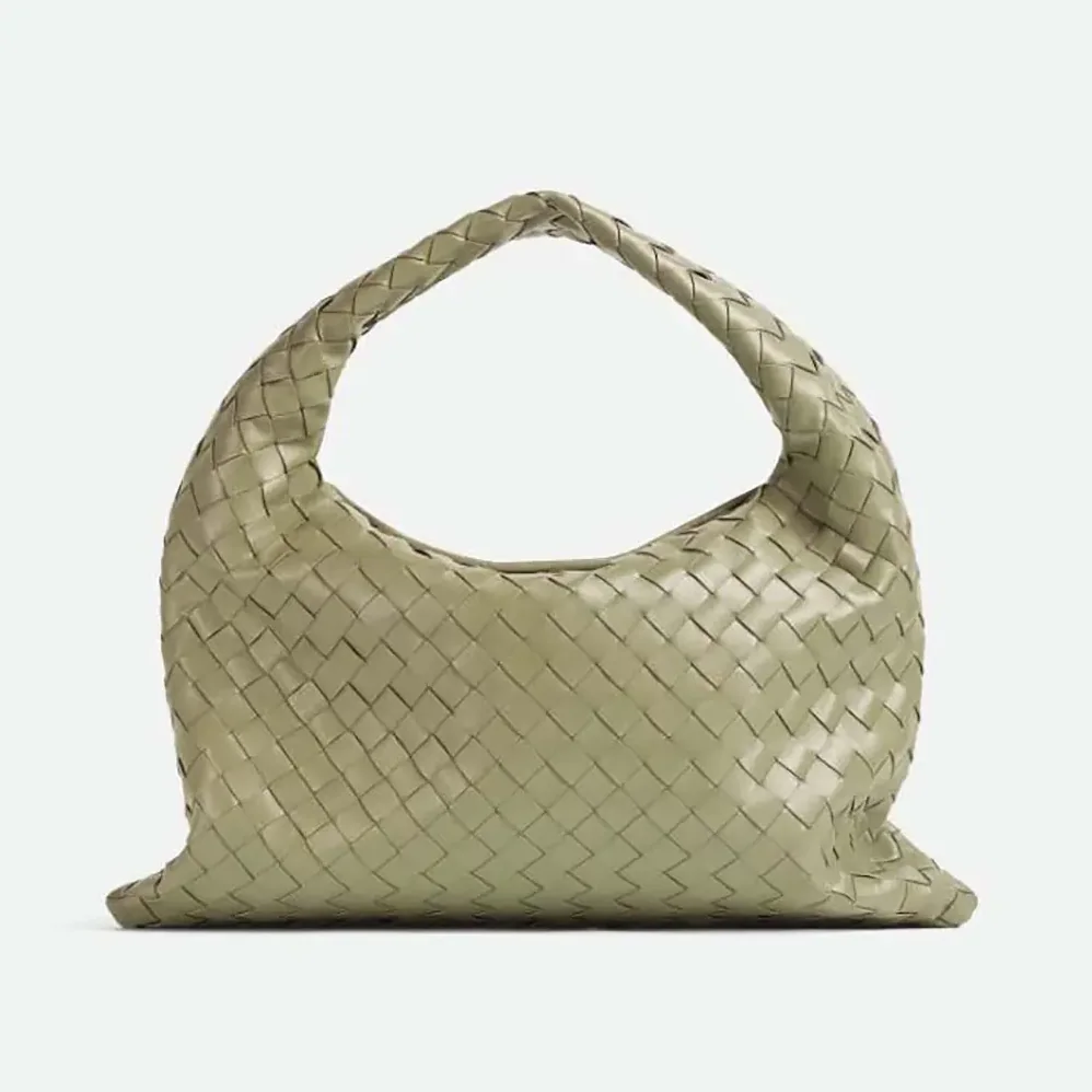 Bottega Veneta Hop Shoulder Bag in Calfskin Leather for Women in Olive