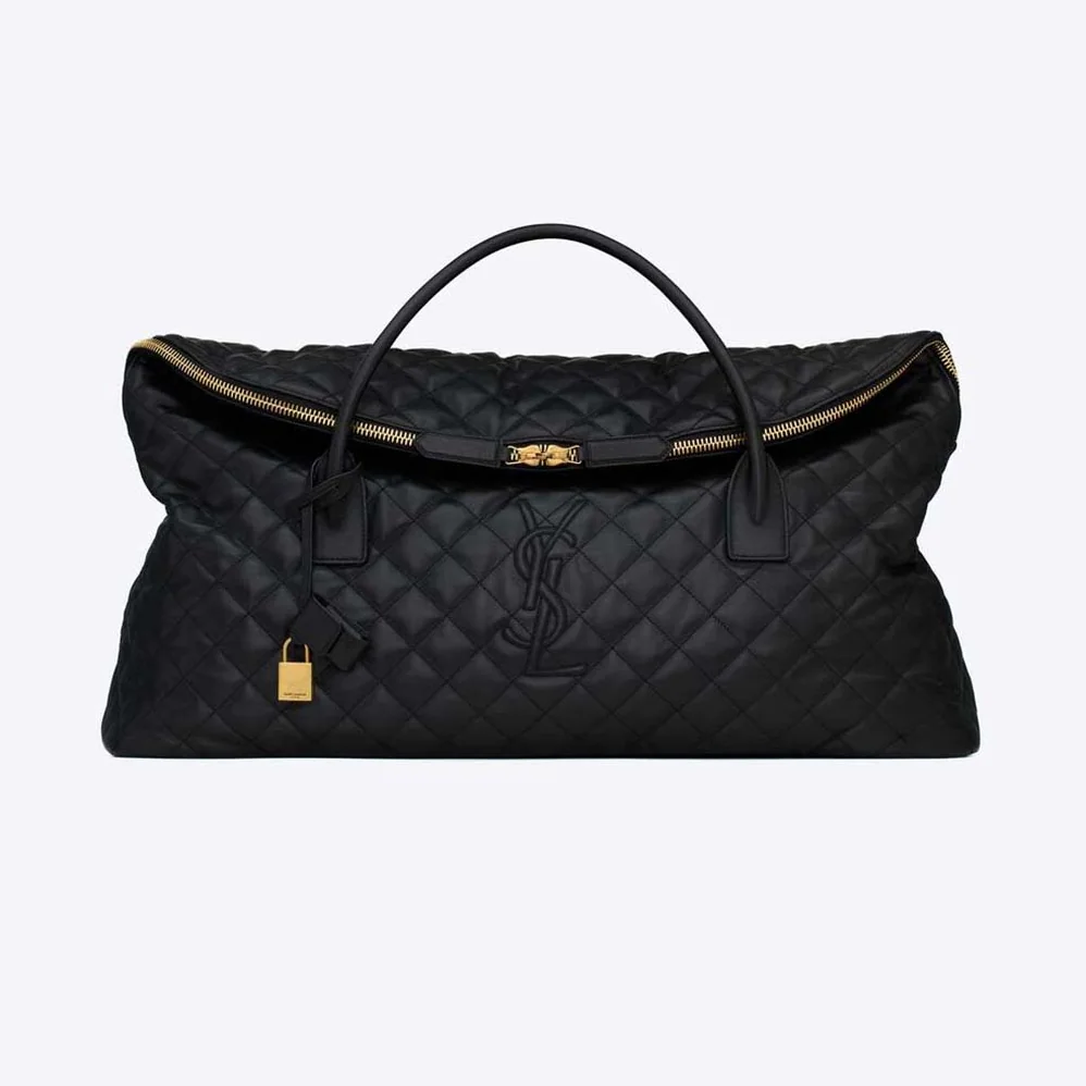 Saint Laurent YSL Es Giant Travel Bag in Quilted Leather for Women in Black Saint Laurent YSL Es Giant Travel Bag in Quilted Leather for Women in Black