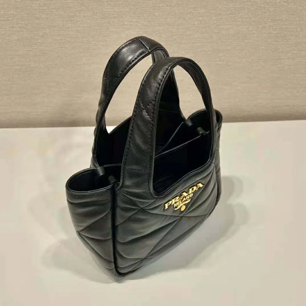 Prada Small Nappa-Leather Tote Bag with Topstitching for Women Prada Small Nappa-Leather Tote Bag with Topstitching for Women