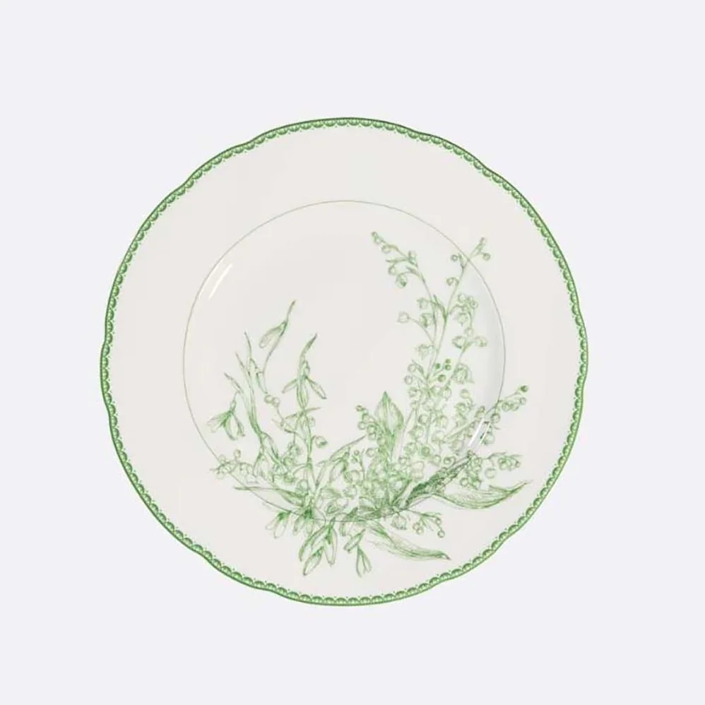 Dior Dessert Plate Green New Lily of the Valley for Unisex