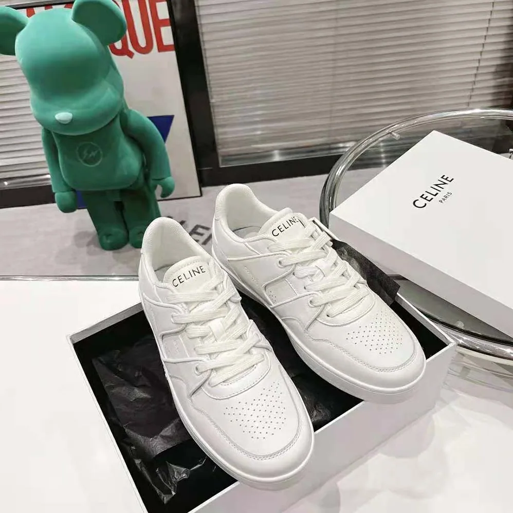Celine CT-04 Celine Trainer Low Lace-up Sneaker in Calfskin for Men in White