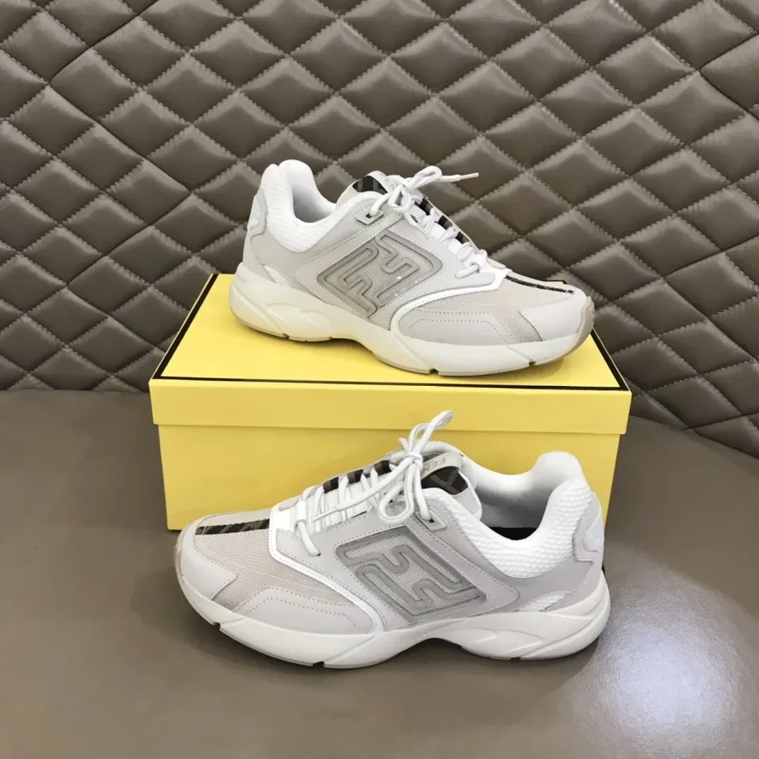 FD Fendi Faster Trainers Sneakers White 7E1555AKX6F1ICF FD Fendi Faster Trainers Sneakers White 7E1555AKX6F1ICF