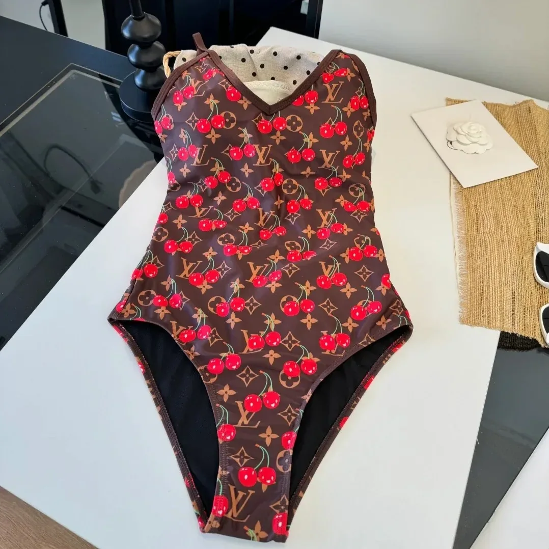 Louis Vuitton LV x TM One-Piece Swimsuit Brown Monogram Cerises