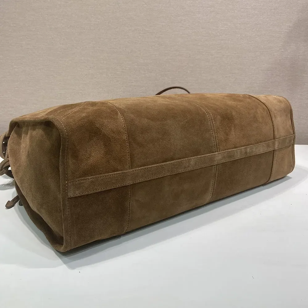Prada Bonnie Suede Tote Bag for Unisex in Cinnamon