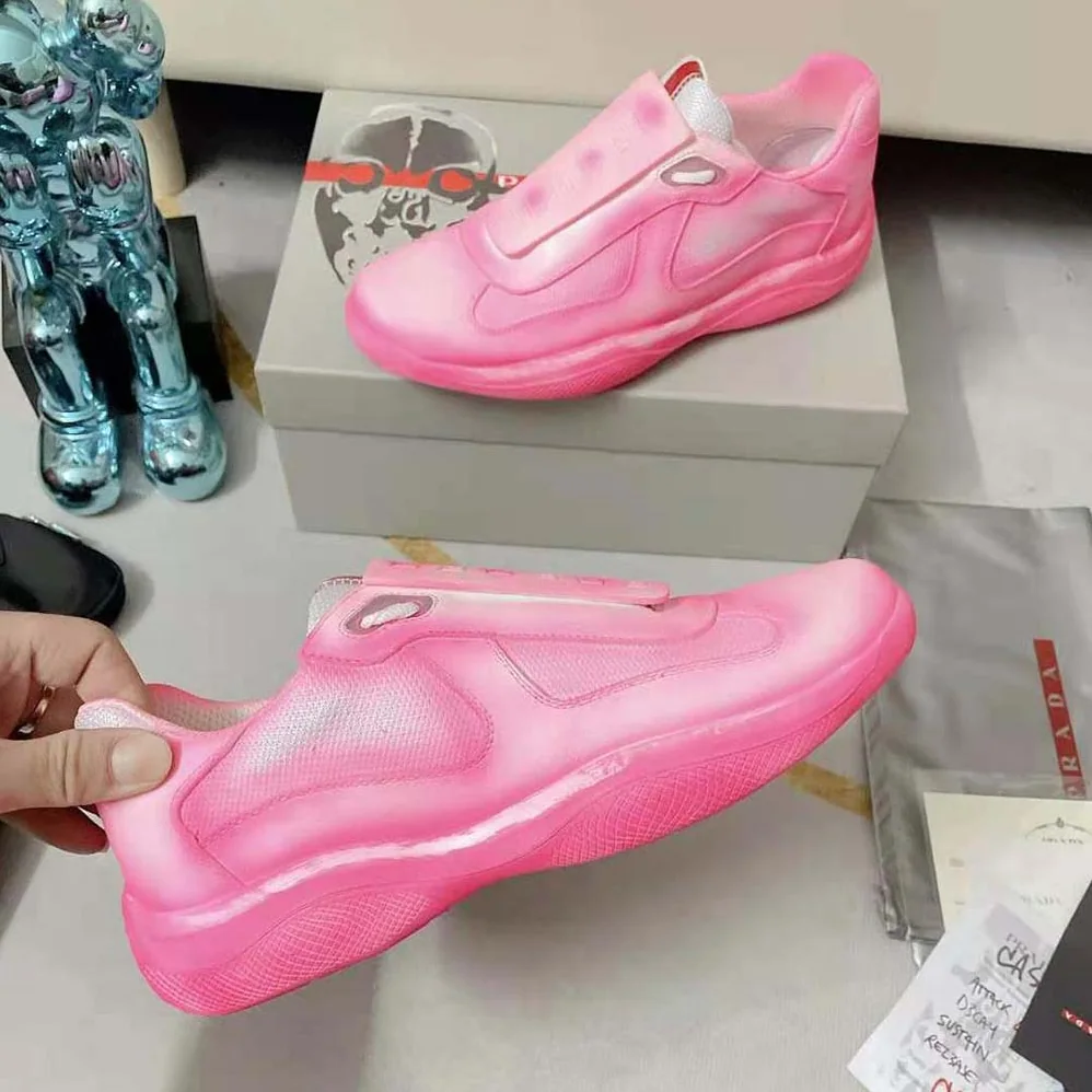 Prada Cass x Prada Americas Cup Rel3ase Sneakers for Unisex in Pink Prada Cass x Prada Americas Cup Rel3ase Sneakers for Unisex in Pink