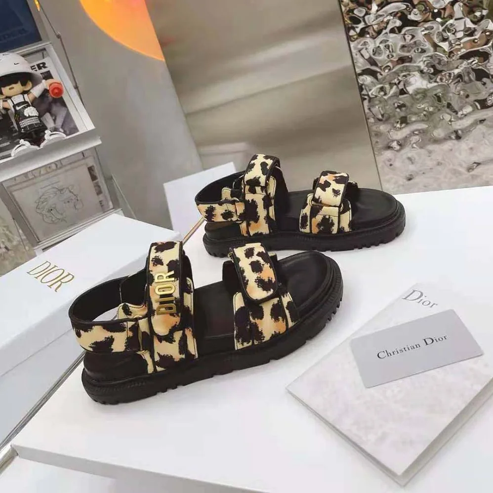 Dior DiorAct Sandal Beige Multicolor Mizza Printed Technical Fabric for Women Dior DiorAct Sandal Beige Multicolor Mizza Printed Technical Fabric for Women