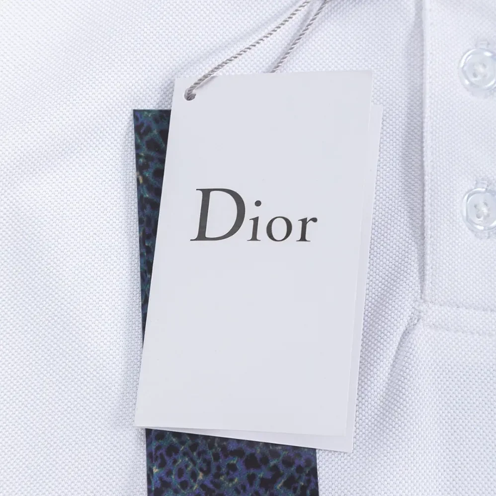 Dior Polo Shirt with Dior Clover Embroidery White Cotton Piqué for Women Dior Polo Shirt with Dior Clover Embroidery White Cotton Piqué for Women