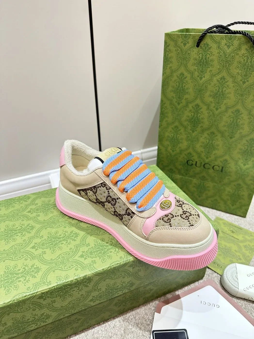 Gucci Screener Sneaker Pink Gucci Screener Sneaker Pink