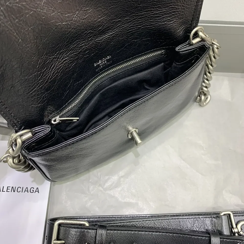 Balenciaga BB Soft Small Flap Bag in Black Peach Calfskin for Women