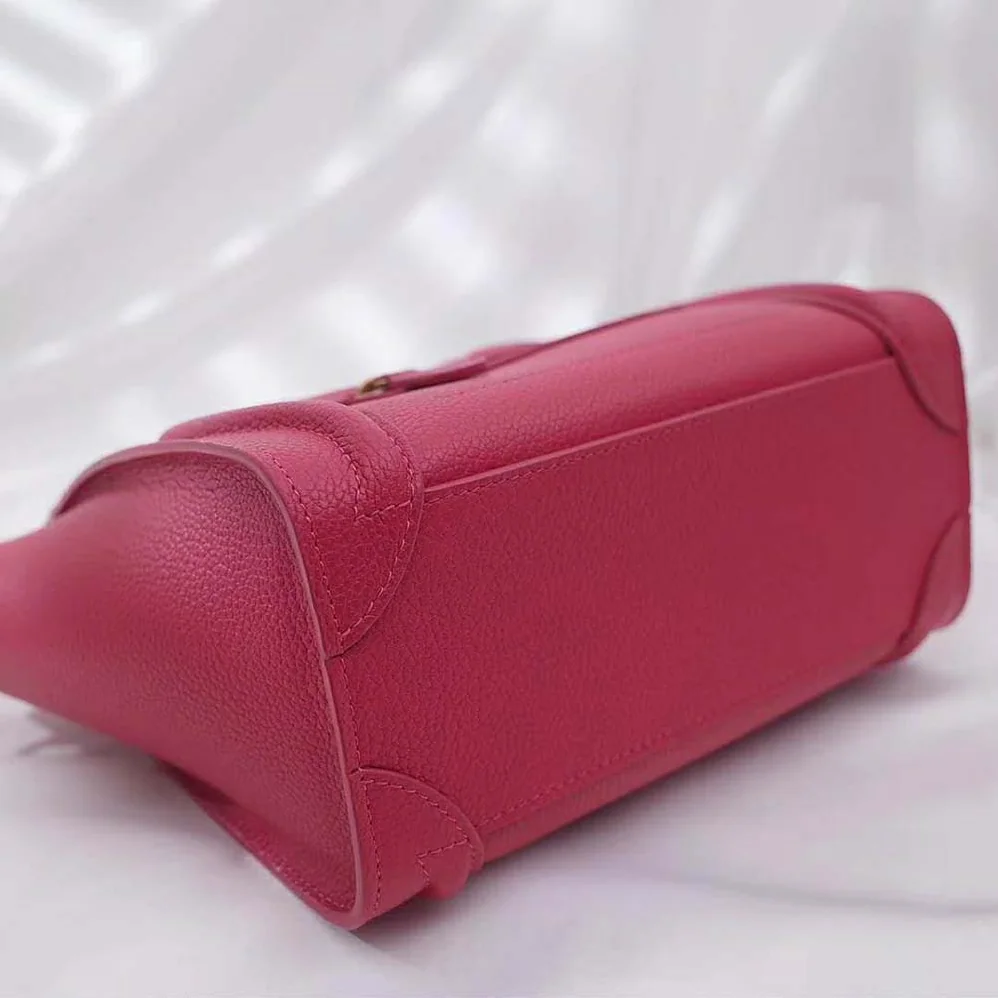Celine Nano Luggage Bag in Drummed Calfskin for Women in Rose Celine Nano Luggage Bag in Drummed Calfskin for Women in Rose