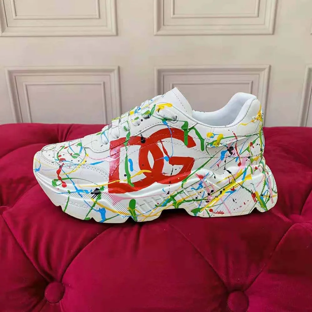 Dolce Gabbana D&G Mixed-Materials Daymaster Sneakers for Men in White Dolce Gabbana D&G Mixed-Materials Daymaster Sneakers for Men in White