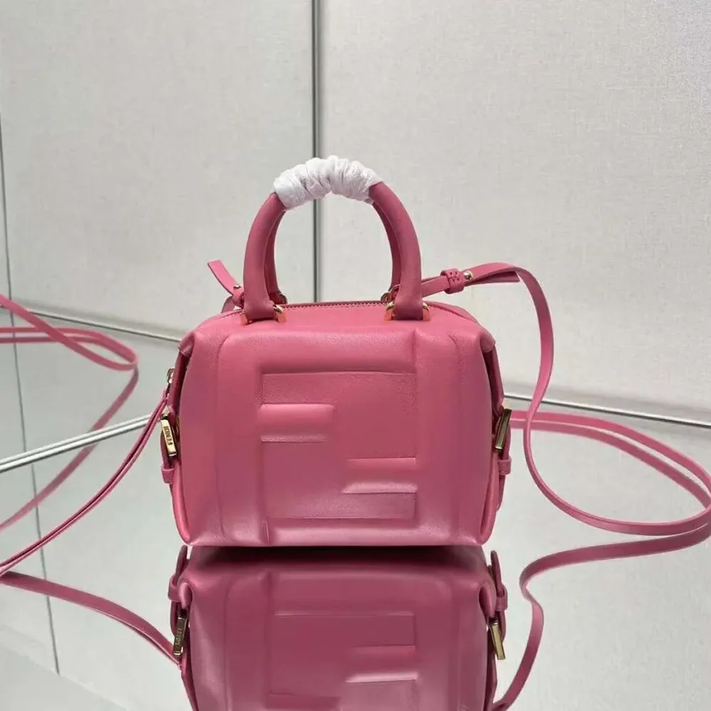 Fendi Nappa FF Mini Cube Bag for Women in Pink Fendi Nappa FF Mini Cube Bag for Women in Pink