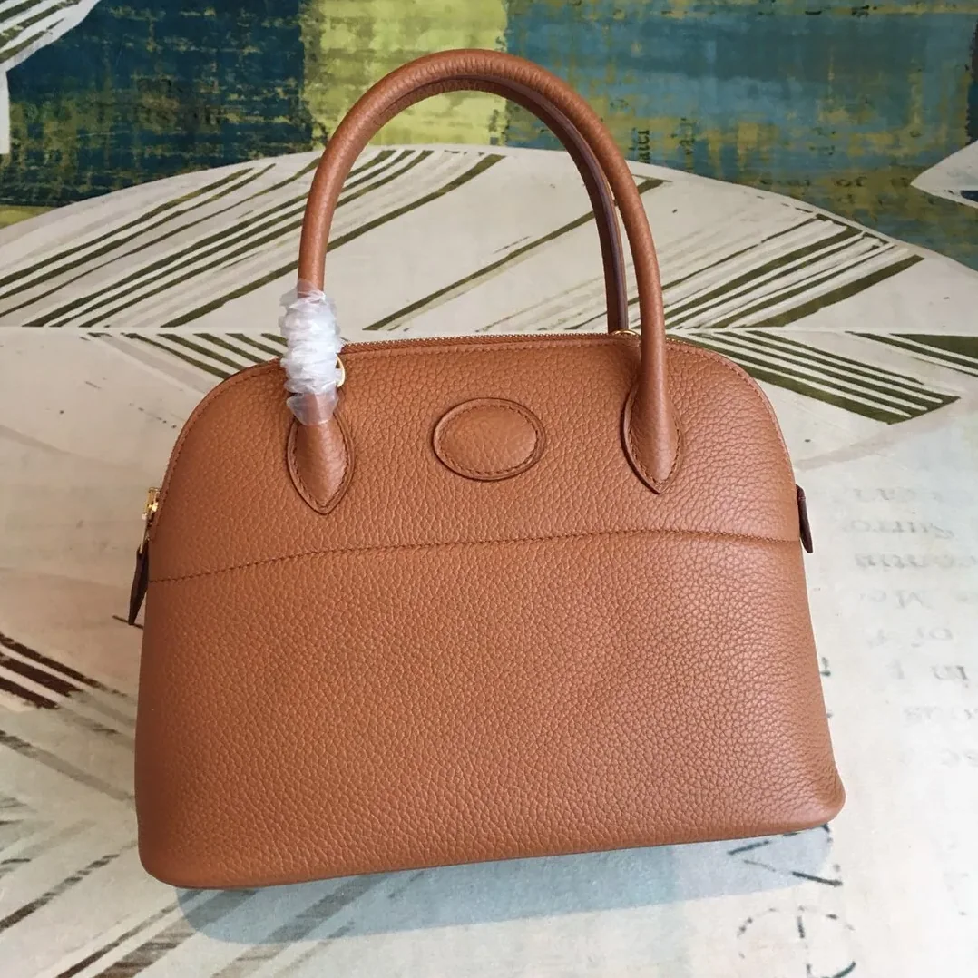 Hermes Bolide Bag Brown Silver Toned Hardware /