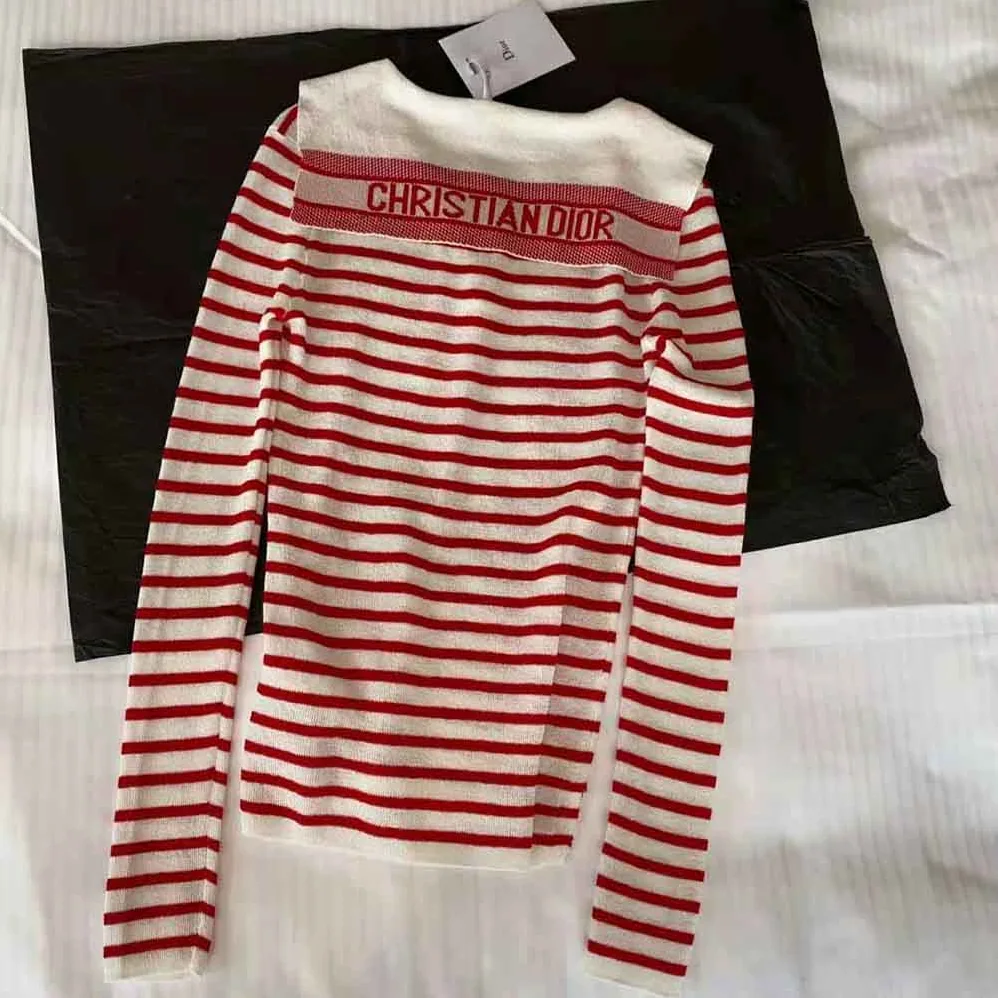 Dior Mariniere Sweater Peony Pink Linen Cashmere and Silk for Women