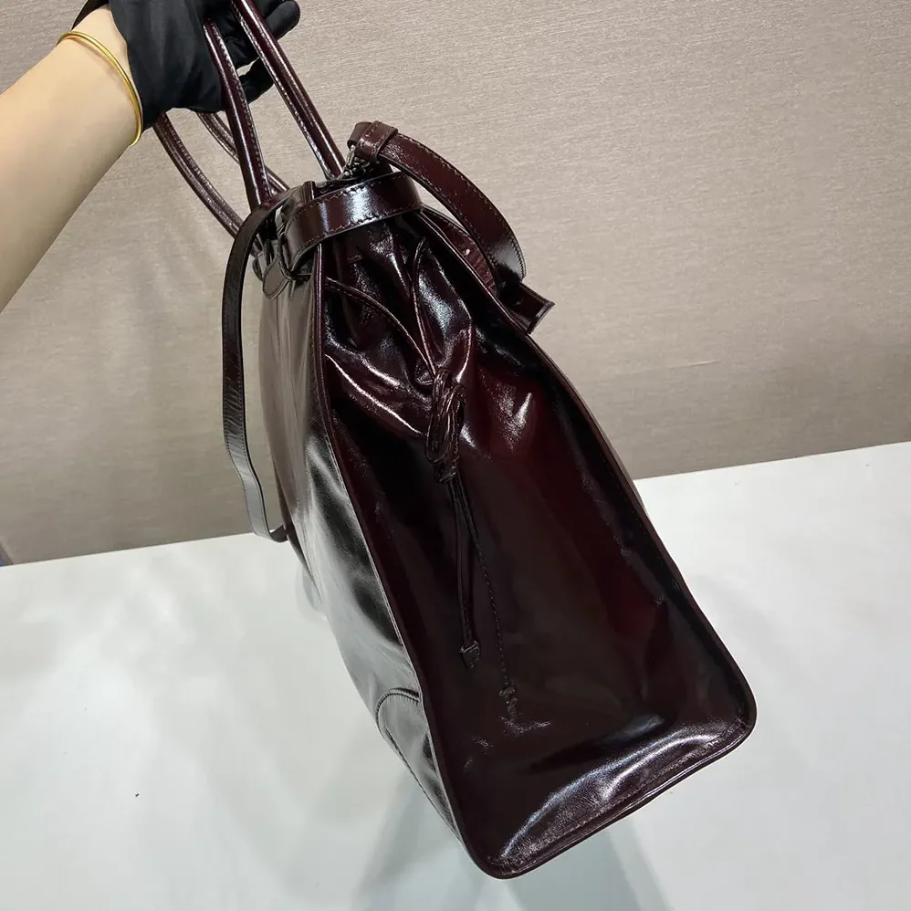Prada Bonnie Leather Tote Bag for Unisex in Dark Brown