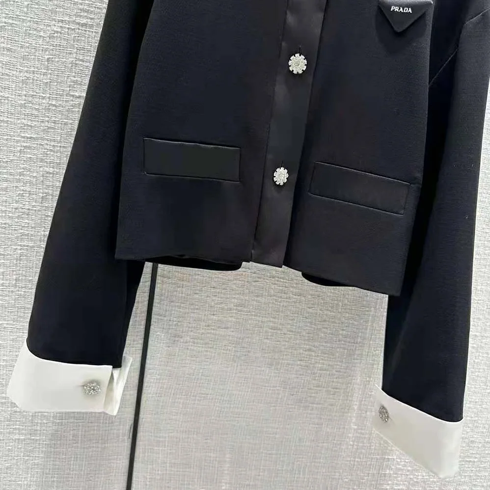 Prada Kid Mohair Jacket for Women in Black