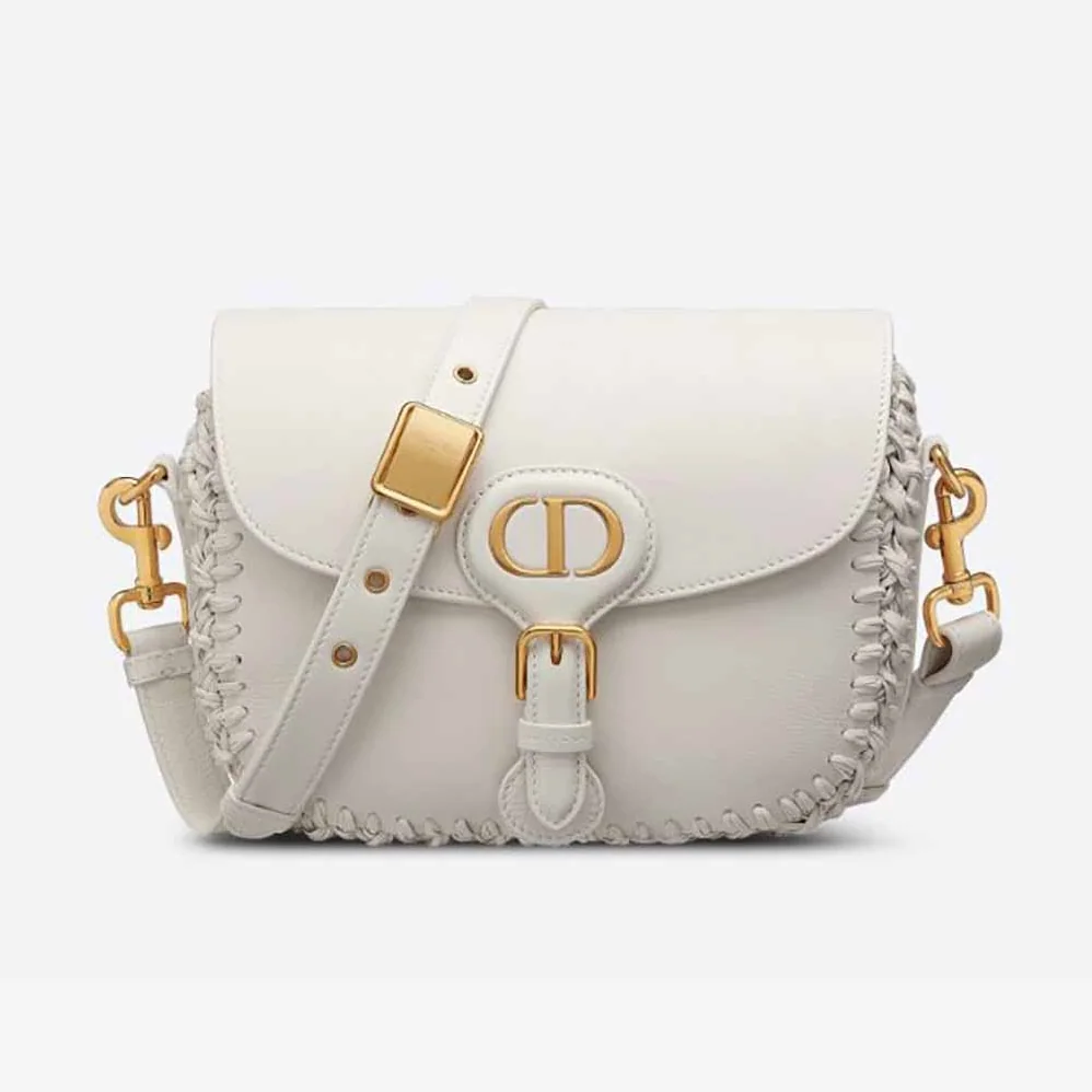 Dior Medium Dior Bobby Bag Grained Calfskin with Whipstitched Seams for Women in White Dior Medium Dior Bobby Bag Grained Calfskin with Whipstitched Seams for Women in White