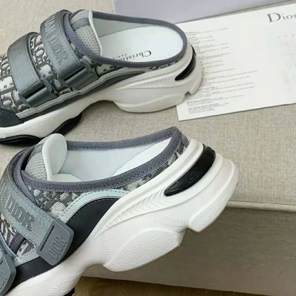 Dior D-Wander Sneaker Deep Gray Dior Oblique Technical Fabric for Women Dior D-Wander Sneaker Deep Gray Dior Oblique Technical Fabric for Women