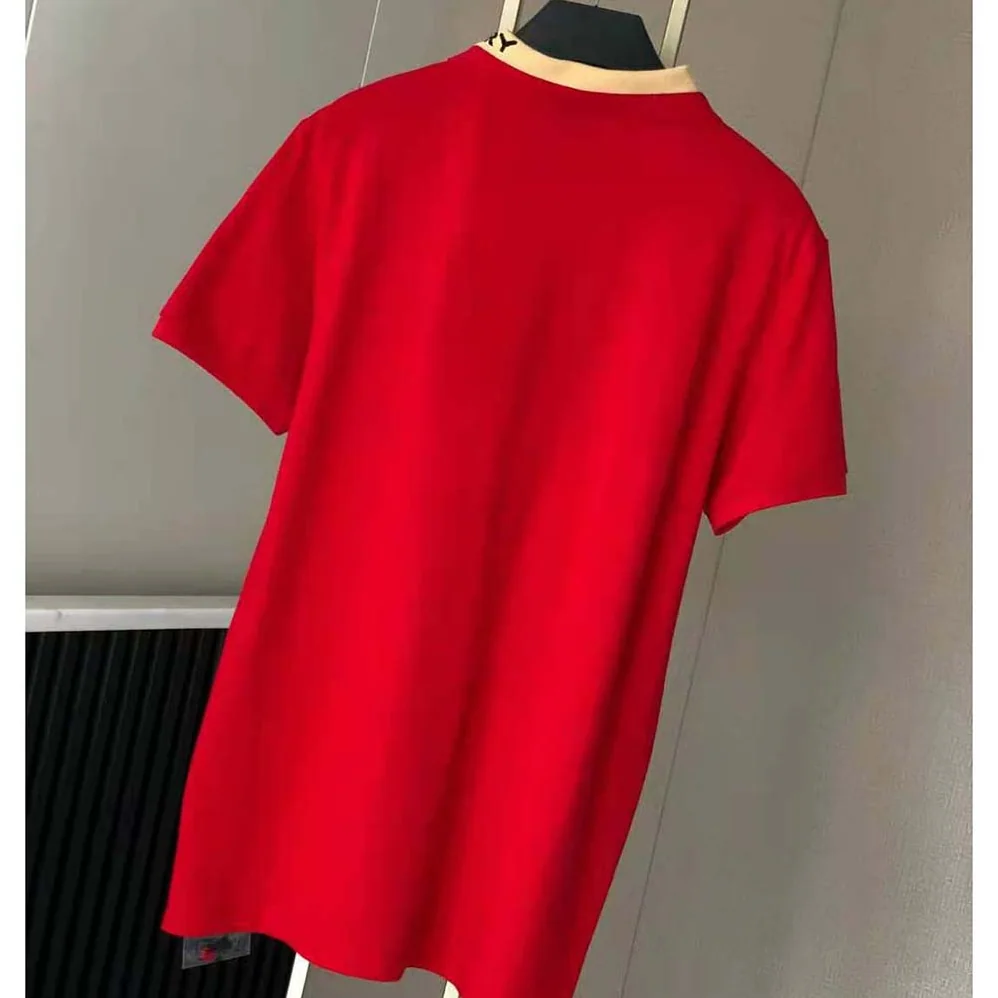 Burberry Logo Detail Cotton Pique Polo Shirt for Men in Red