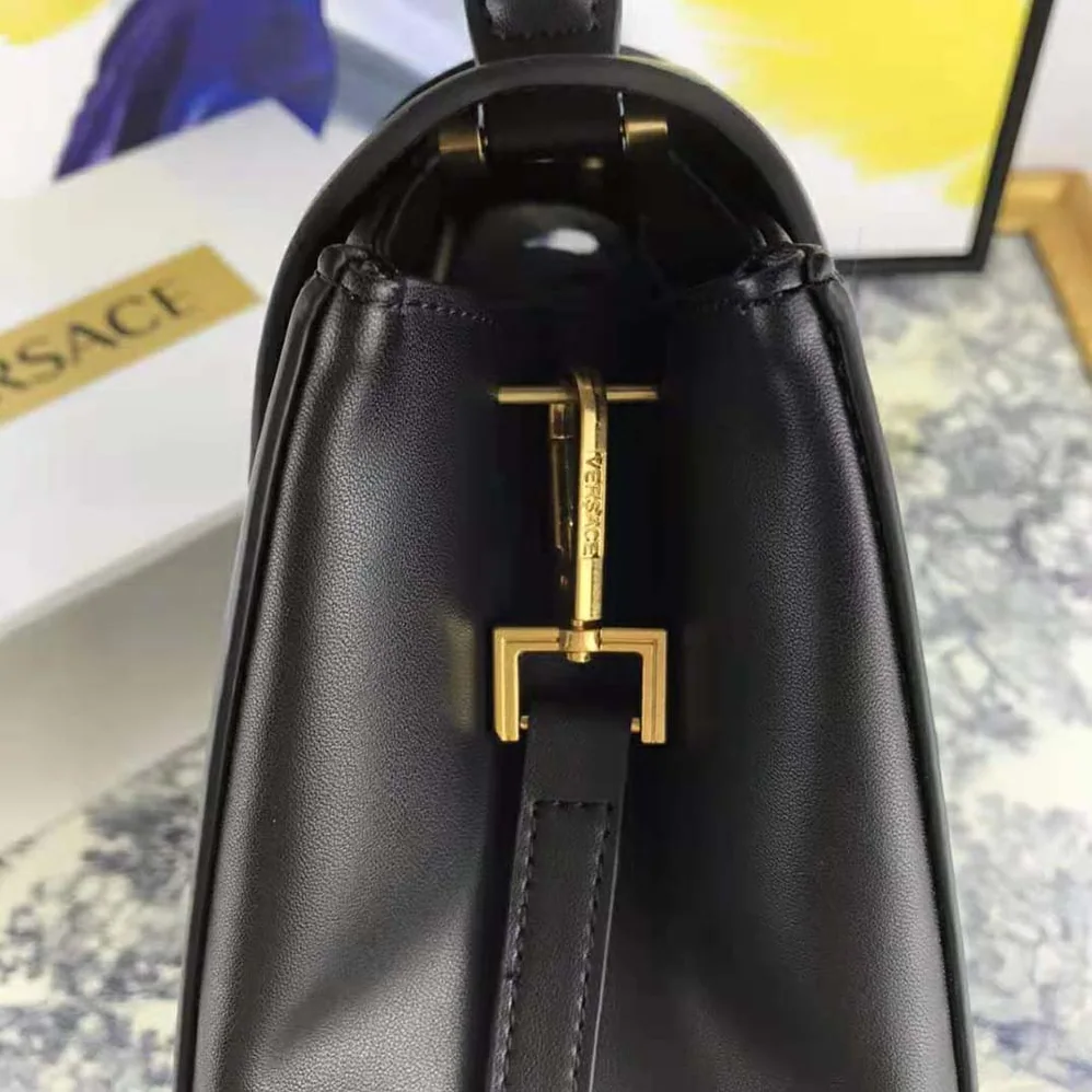 Versace Virtus Top Handle Bag in Calfskin Leather for Women