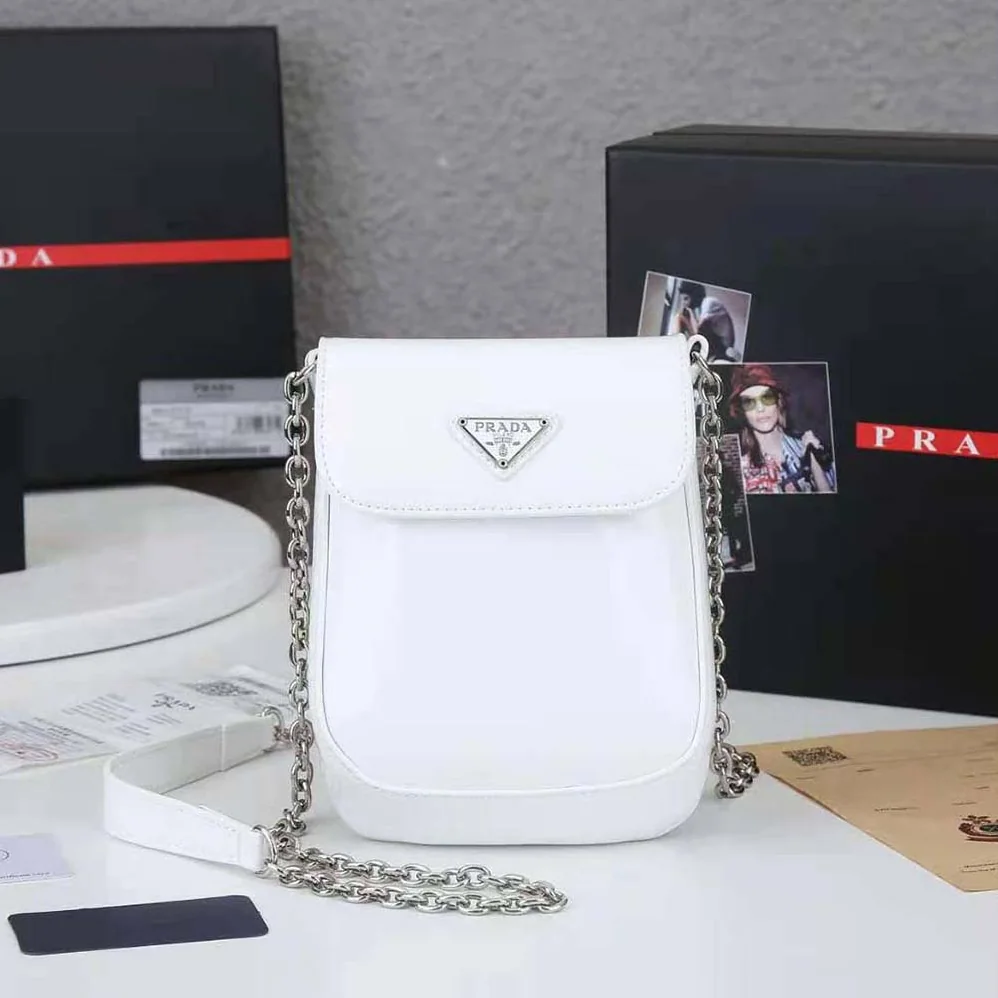 Prada Brushed Leather Mini-bag for Women in White