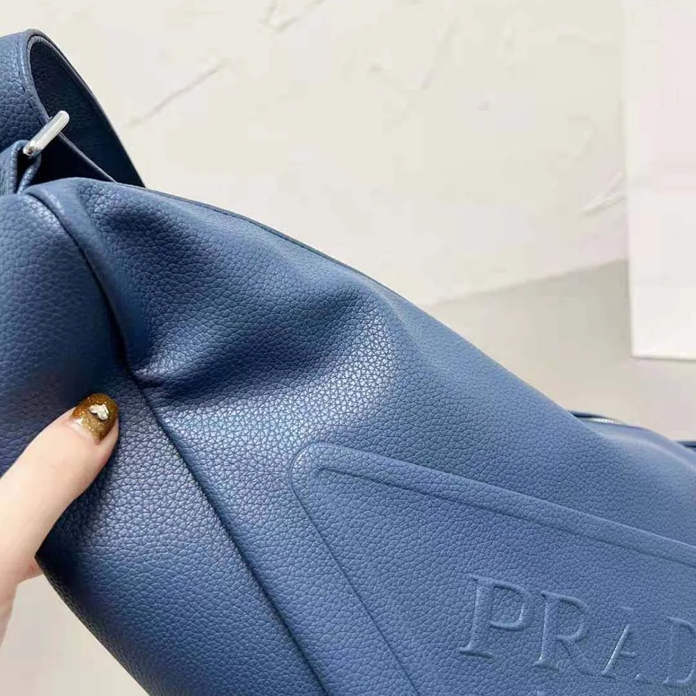 Prada Leather Prada Triangle Bag for Men in Navy Prada Leather Prada Triangle Bag for Men in Navy