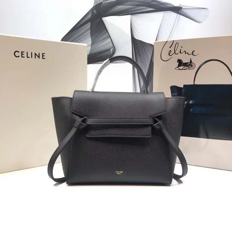 Celine Micro Belt Bag in Grained Calfskin for Women in Black Celine Micro Belt Bag in Grained Calfskin for Women in Black