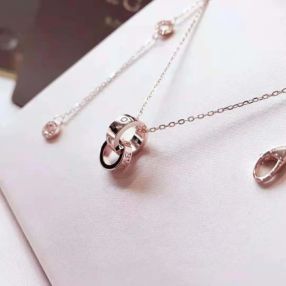 Bvlgari Necklace with 18 KT Rose Gold Chain for Women Bvlgari Necklace with 18 KT Rose Gold Chain for Women