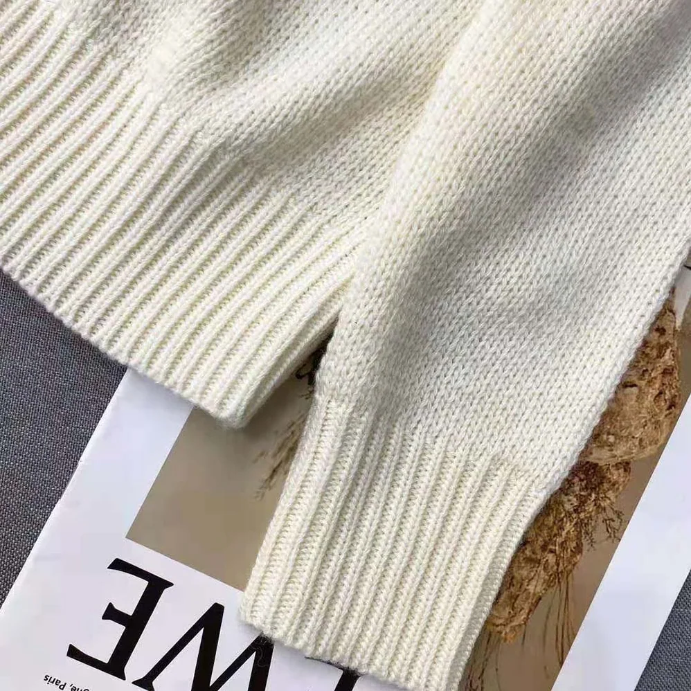 Dior Sailor Collar Tied Sweater Ecru Cashmere and Wool Knit for Women Dior Sailor Collar Tied Sweater Ecru Cashmere and Wool Knit for Women